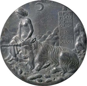 Gemeinfrei, https://commons.wikimedia.org/w/index.php?curid=934684 Einhorn auf einer Medaille von Pisanello, ausgestellt 2001 in der National Gallery of Arts.